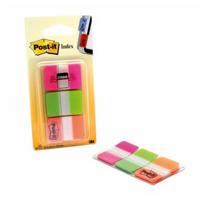 Post-it Index Strong, ft 25,4 x 38 mm, set van 3 kleuren (roze, groen en oranje), 22 tabs per kleur - thumbnail