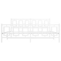 Bedframe met hoofd- en voeteneinde metaal wit 183x213 cm - thumbnail