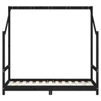Kinderbedframe 80x160 cm massief grenenhout zwart - thumbnail