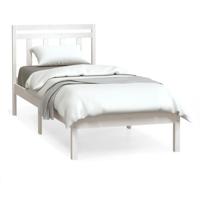 Bedframe massief hout wit 90x190 cm - thumbnail
