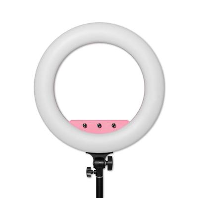 Caruba RGB Round Vlogger 18 inch LED set met tas roze