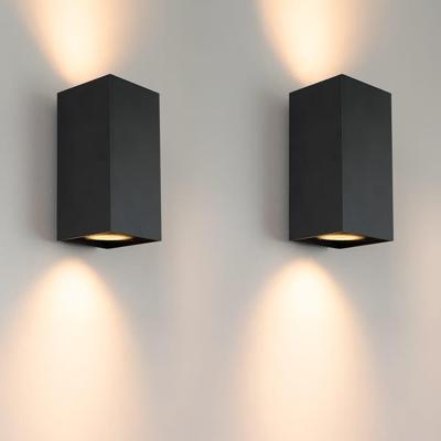 2x Cometa nova by LUSENZ - Up and downlight - Rechthoekige wandlamp met mat zwarte coating