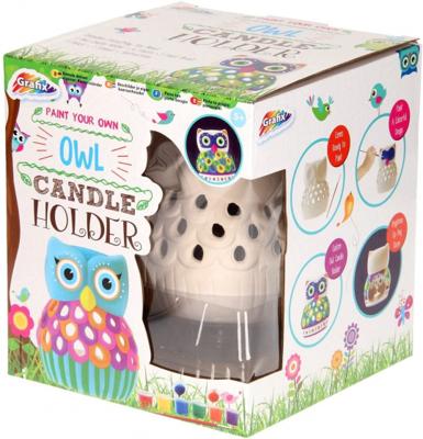 Grafix schilder je eigen kaarsenhouder Uil keramiek wit 4-delig Grafix schilder je eigen kaarsenhouder Uil keramiek wit 4-delig