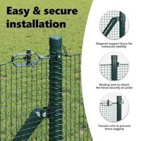 VidaXL Afrasteringspaal groen 25 x 0,5 m (12 x 12 mm gaas) staal - thumbnail