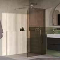 BRAUER Orion inloopdouche brons glas 120x200 incl. glascoating Geborsteld RVS PVD - thumbnail