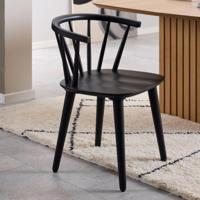 Bendt Eetkamerstoel 'Chez' Rubberhout, kleur Zwart - thumbnail