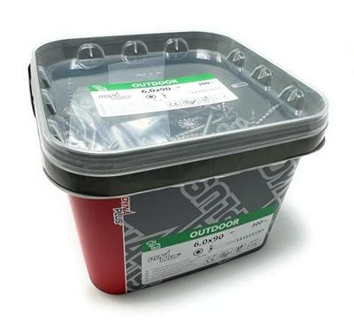 Dynaplus Unischroef/Spaanplaatschroef Ar-Coating Platkop deeldraad +Snijpunt Torx TX30 6.0X90/45 | 300 stuks - 0289.14.50501