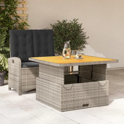 2-delige Tuinset met kussens poly rattan grijs