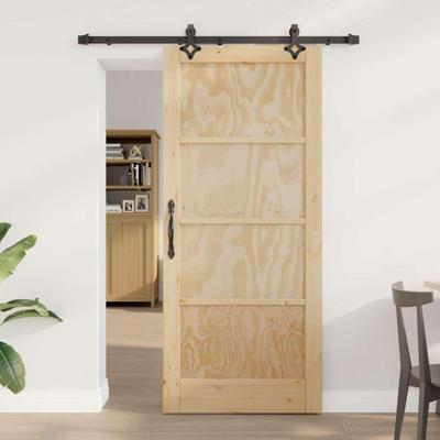 Schuifdeur Set ORKDAL Naturel en zwart 86 x 198.5 cm