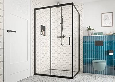 Saqu Sturdy douchecabine met schuifdeur incl. antikalk 110x100x200cm mat zwart