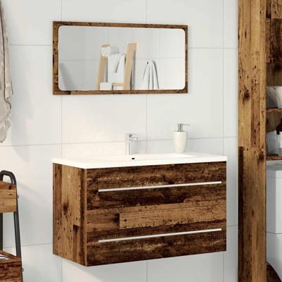 Badkamer wastafelkast oud hout 80x38,5x48 cm bewerkt hout