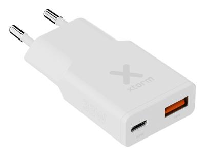 XTORM Go2 Series SlimLine Laadadapter 33 W 1x USB-A, 1x USB-C USB PD, Quick Charge 3.0 Wit Thuis, Binnen