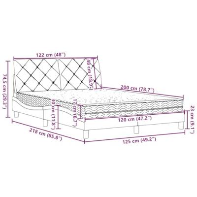 Bed met matras stof blauw 120x200 cm - thumbnail