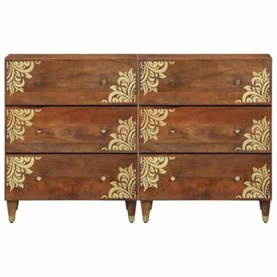 Dressoir 2 pcs Honingbruin 60 x 33.5 x 75 cm Massief mangohout