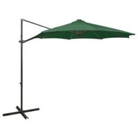 Zweefparasol met paal en LED-verlichting 300 cm groen - thumbnail