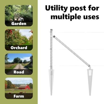 VidaXL Afrasteringspaal 7 pcs zilver staal