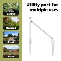 VidaXL Afrasteringspaal 7 pcs zilver staal - thumbnail