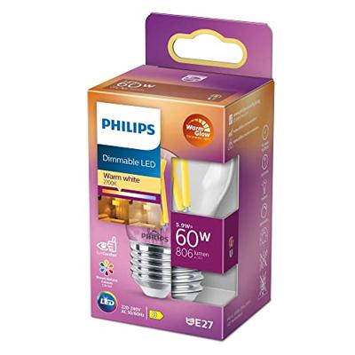 Philips LED 871951432463300 LED-lamp Energielabel D (A - G) E27 Kogel 5.9 W = 60 W Warmwit (Ø x l) 45 mm x 78 mm 1 stuk(s) Philips LED 871951432463300 LED-lamp Energielabel D (A - G) E27 Kogel 5.9 W = 60 W Warmwit (Ø x l) 45 mm x 78 mm 1 stuk(s)