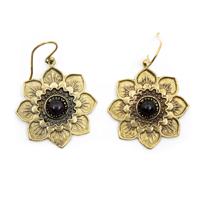 Oorbellen Bloem Amethist Goudkleurig (30 mm) - thumbnail