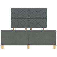 Bedframe met hoofdeinde Donkergrijs 140 x 190 cm Stof - thumbnail