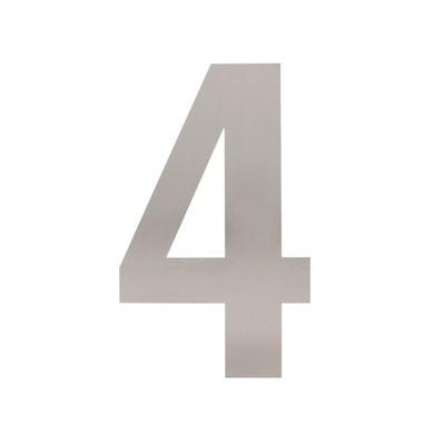 Intersteel | Huisnummer 4 | XL Hoogte 30cm | RVS Geborsteld