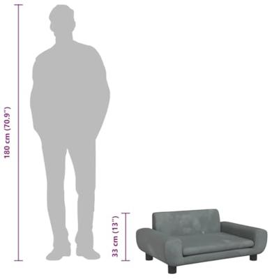 VidaXL Hondenmand 70x45x33 cm fluweel donkergrijs