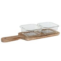 Snackdienblad Home ESPRIT Natuurlijk 320 ml 36 x 11 x 6 cm - thumbnail