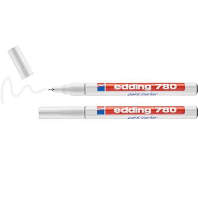 Paintmarker edding 780 oliebasis 0.8mm wit bls 2x