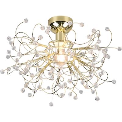 LED Plafondlamp - Plafondverlichting - Trion Guston - E27 Fitting - 1-lichts - Rond - Mat Goud - Aluminium