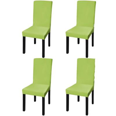 VidaXL Stoelhoezen 4 st stretch recht groen VidaXL Stoelhoezen 4 st stretch recht groen