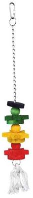 Trixie vogelspeelgoed aan ketting met touw / hout meerkleurig