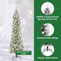 VidaXL Kunstkerstboom met 150 led wit 150 cm pvc en metaal en plastic - thumbnail