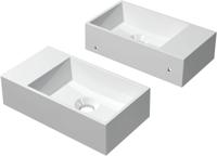 Saqu Fontein zonder kraangat links 40x22x10 cm Glans Wit - thumbnail