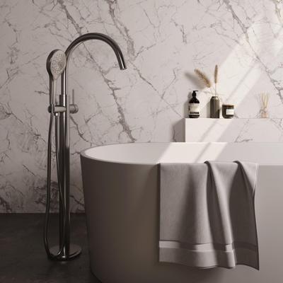 Vrijstaande Badkraan Brauer Brushed Met Handdouche Rond Geborsteld RVS