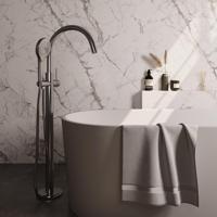 Vrijstaande Badkraan Brauer Brushed Met Handdouche Rond Geborsteld RVS - thumbnail