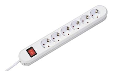 Bachmann 381.251K Stekkerdoos met schakelaar 6-voudig Wit Randaarde stekker 1 stuk(s)