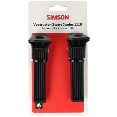 Simson voetrusten zwart 1118 op as
