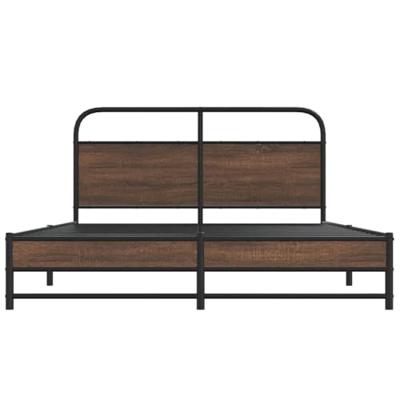 Bedframe zonder matras metaal bruin eikenkleurig 160x200 cm