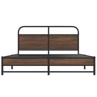 Bedframe zonder matras metaal bruin eikenkleurig 160x200 cm - thumbnail