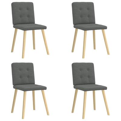 Eetkamerstoelen 4 st stof donkergrijs