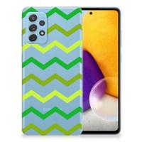 Samsung Galaxy A72 | TPU bumper | Zigzag Groen - thumbnail