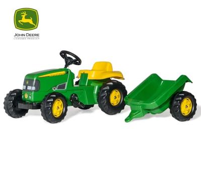 Rolly Toys traptrekker met aanhanger - John Deere RollyKid groen - thumbnail