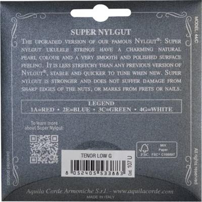 Aquila 107U Super Nylgut GCEA set snaren voor tenor ukelele lage G Aquila 107U Super Nylgut GCEA set snaren voor tenor ukelele lage G