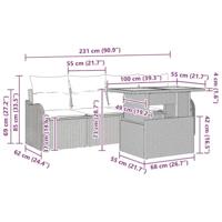 Tuinbankenset met opslag 5 pcs Beige poly rattan - thumbnail