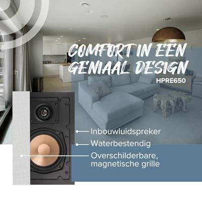Artsound: HPRE650 Passieve Inbouw Speakers 2 stuks - Wit