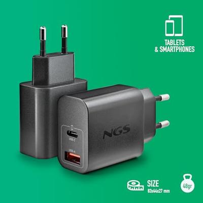 Laptop oplader NGS ERA20WBLACK 20 W Zwart