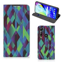 Motorola Moto G8 Power Stand Case Abstract Green Blue - thumbnail