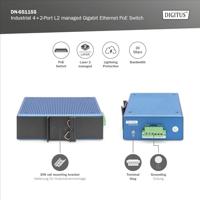 Digitus DN-651155 Industrial Ethernet Switch 4 x 2 poorten 1 GBit/s - thumbnail