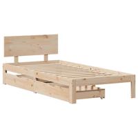 Bedframe met lades massief grenenhout 120x190 cm - thumbnail