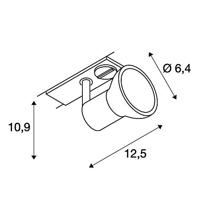 SLV Puria 143451 230V-railsysteem lamp 1-fasig GU10 50 W Halogeen, LED Wit - thumbnail